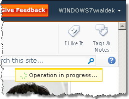 Rich notification message with animated icon illustrating the progress of an operation Rich notification message with animated icon illustrating the progress of an operation