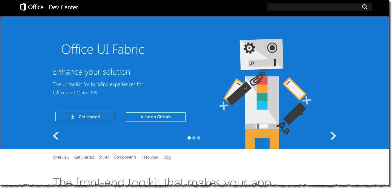 Office UI Fabric website at dev.office.com